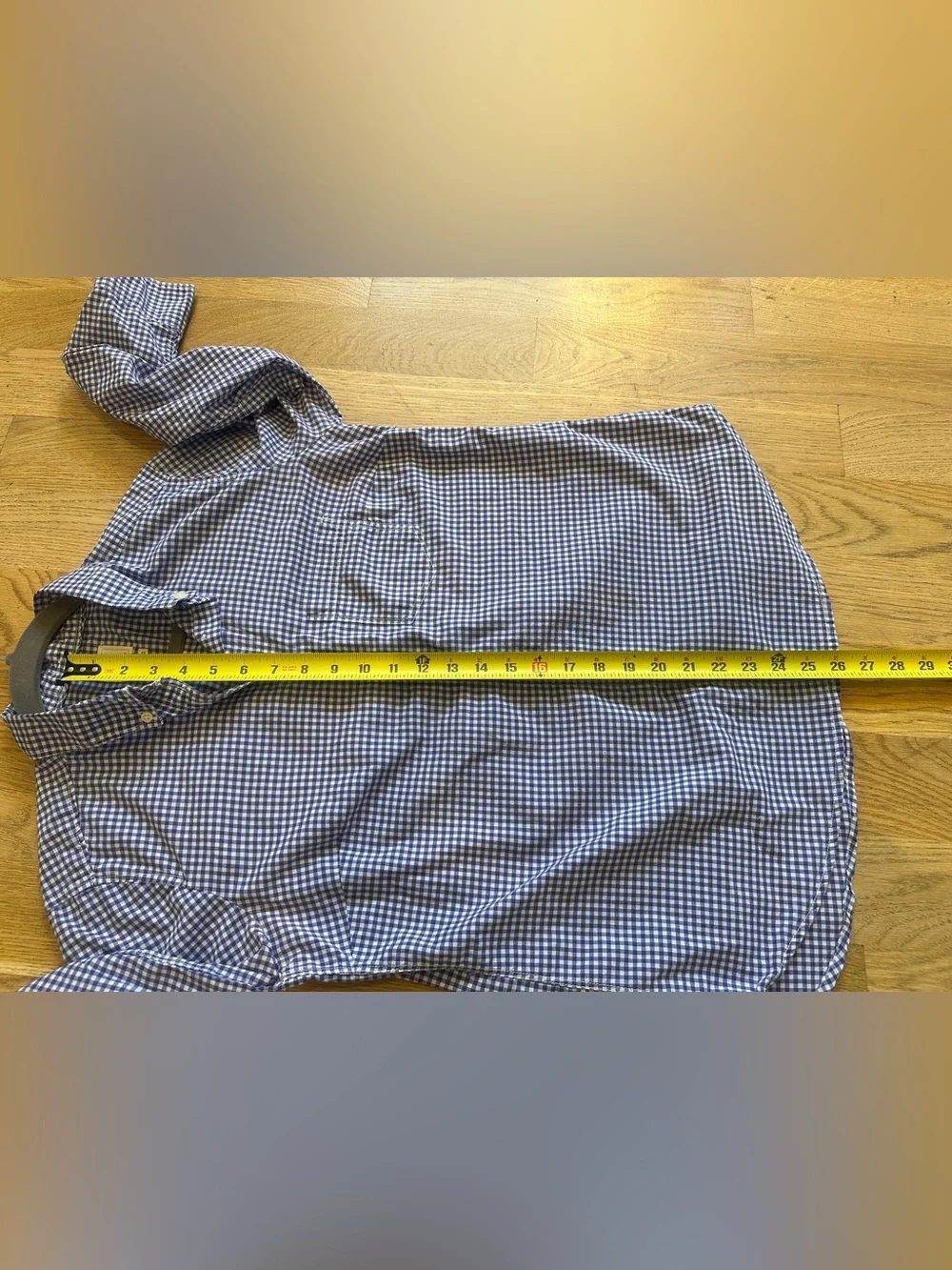 GAP Blue Gingham Plaid Shrunken Boyfriend Button Down Shirt M